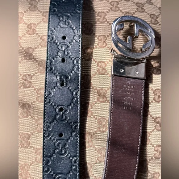 Gucci Reversible Leather Belt – Black GG / Brown Leather
